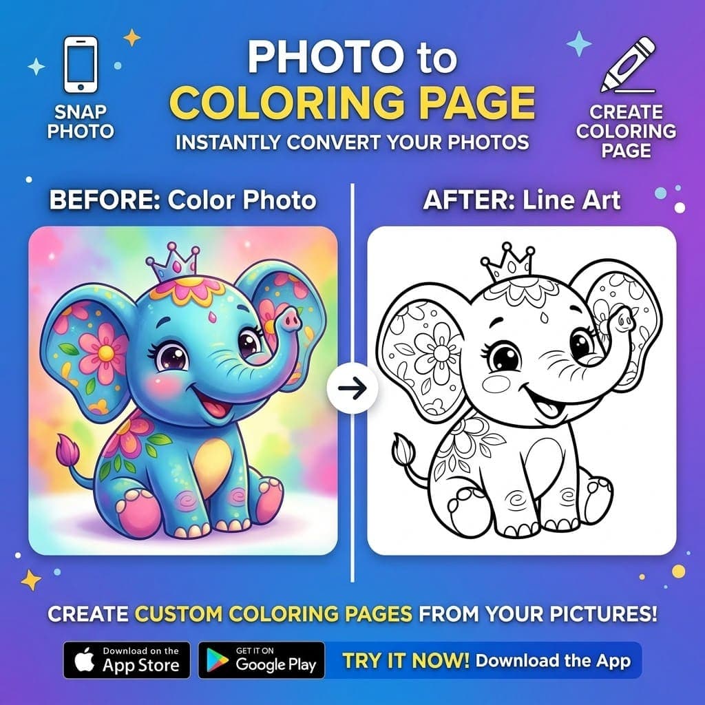 Photo to Coloring Page